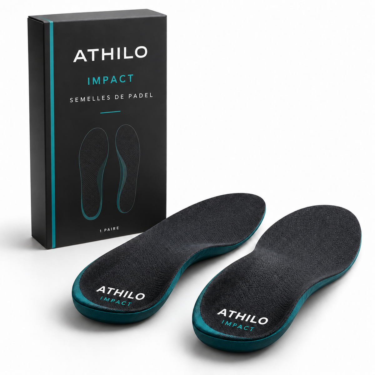 ATHILO IMPACT semelles de padel anti-choc avec packaging