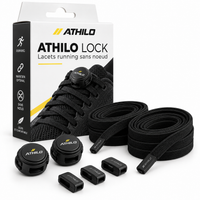 ATHILO LOCK lacets running sans noeud noirs avec packaging