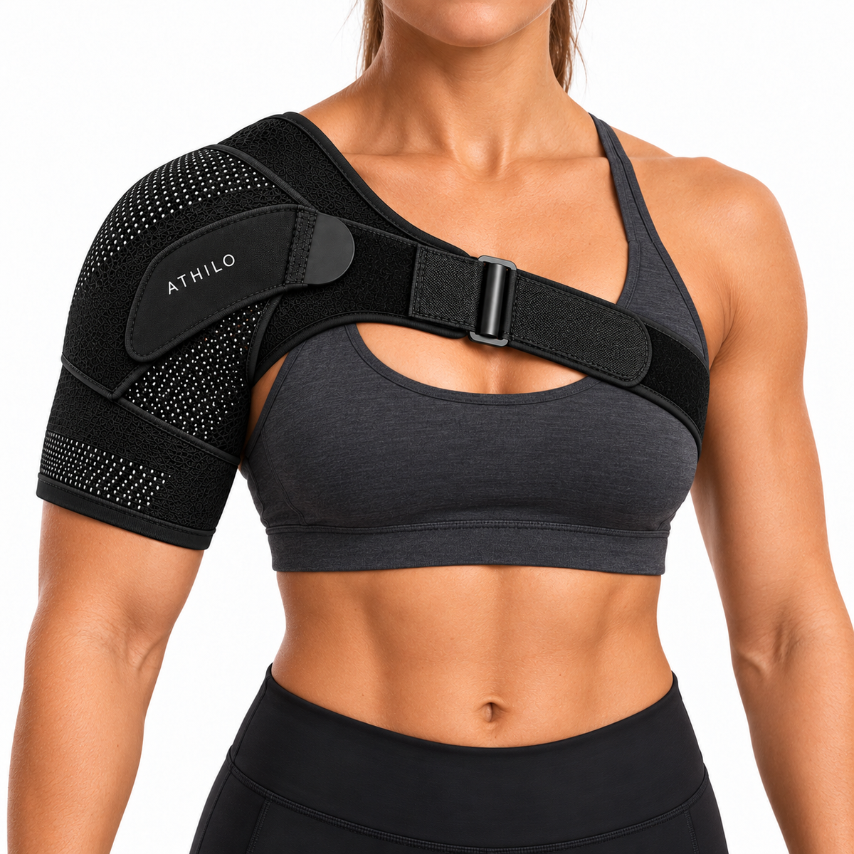 ATHILO SHOULDER PRO porté par une femme, vue de face sans visage