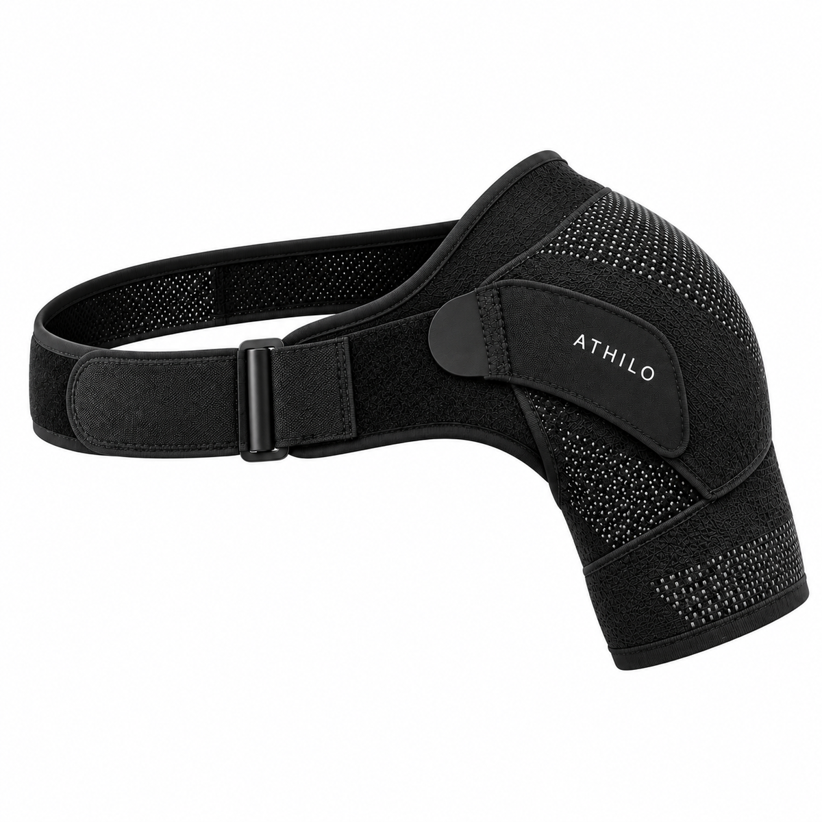 Épaulière de maintien ATHILO SHOULDER PRO noire, vue produit sur fond blanc