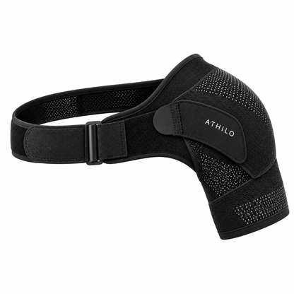Épaulière de maintien ATHILO SHOULDER PRO noire, vue produit sur fond blanc