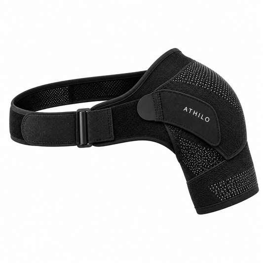Épaulière de maintien ATHILO SHOULDER PRO noire, vue produit sur fond blanc